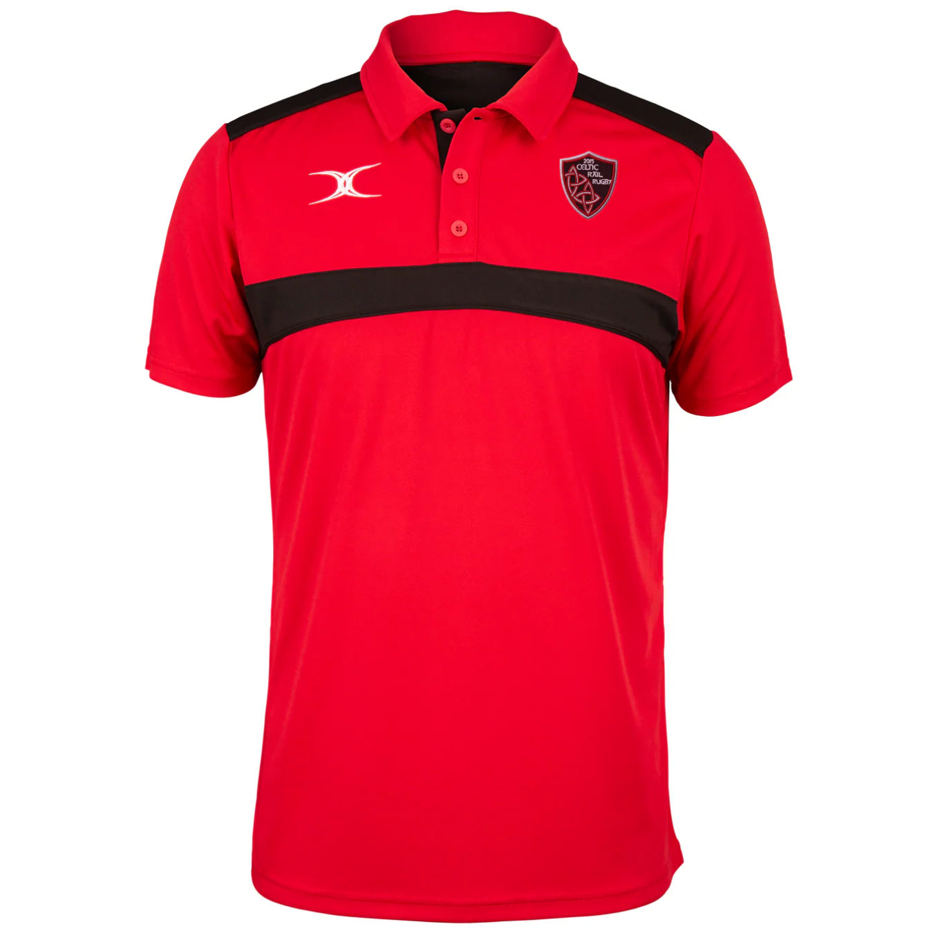 Celtic Rail RFC Senior's Red / Black Photon Mens Polo