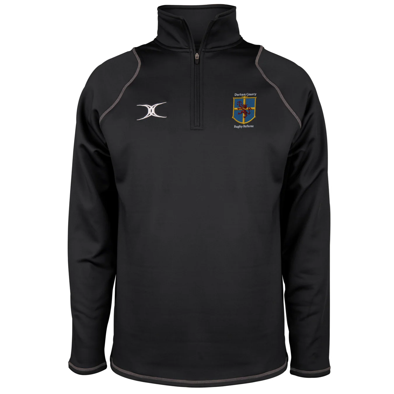Durham County Rugby Referee Senior's Black Quest Mens 1/4 Zip Fleece