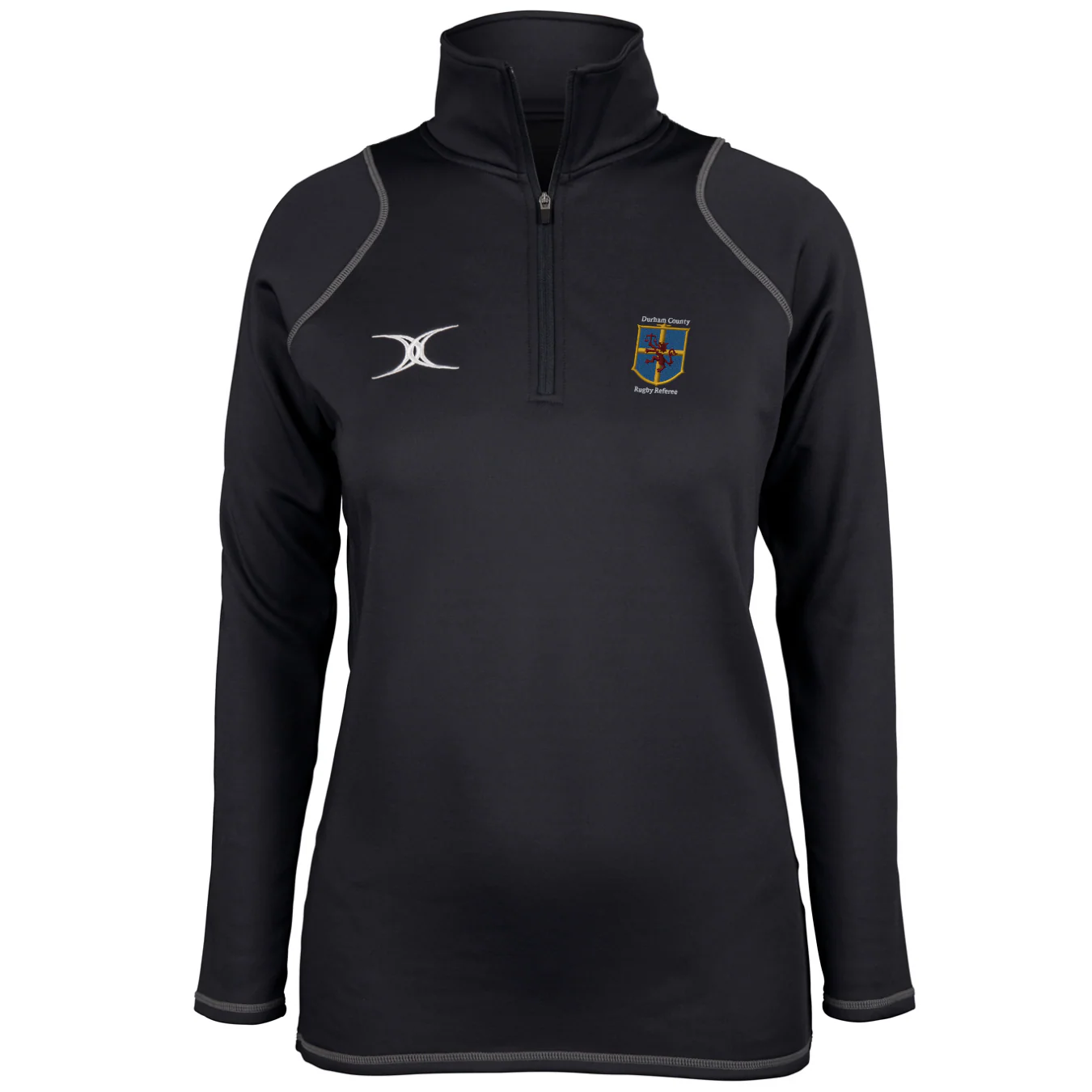 Durham County Rugby Referee Women's Black Quest Ladies 1/4 Zip Fleece