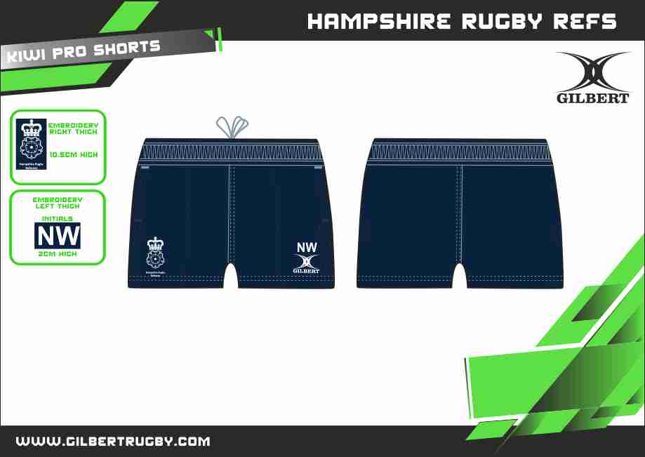 Hampshire Referees Child's Dark Navy Kiwi Pro Shorts - Image 2