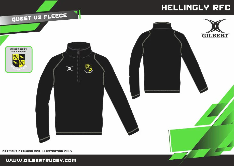 Hellingly RFC Child's Black Quest 1/4 Zip Fleece - Image 2