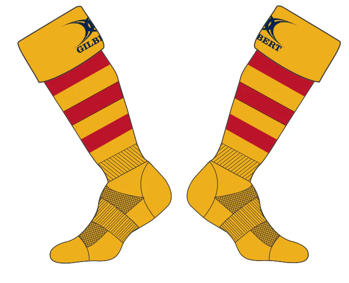 Medway RFC Senior's Amber / Red Rugby Socks