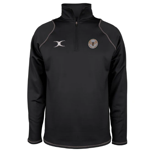 Nottingham Medics Tennis Senior's Black Quest Mens 1/4 Zip Fleece