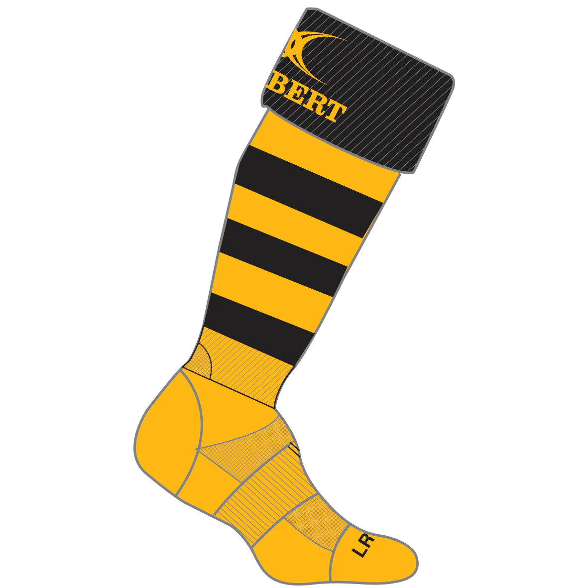 Rydal Penrhos RFC Junior's Amber / Black Kryten II Socks - Image 2