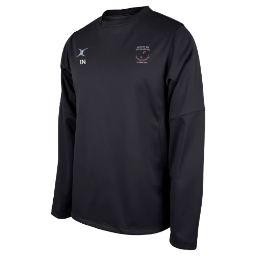 Whitley Bay Rockcliff RFC Adult's Black Pro Warm Up Top