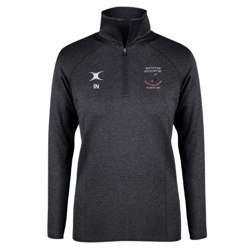 Whitley Bay Rockcliff RFC Adult's Black Synergie Warm Up Top-Senior
