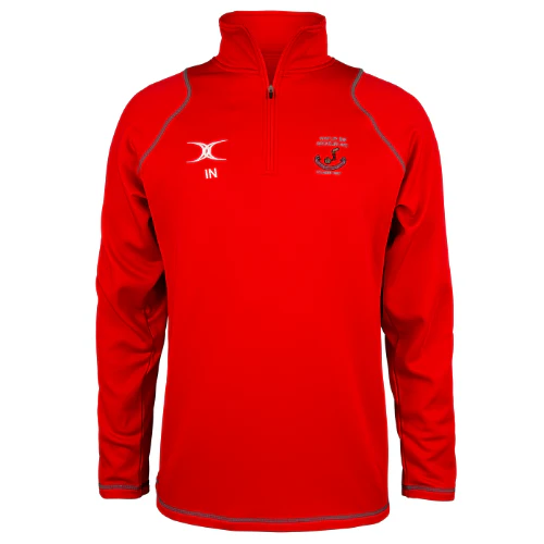 Whitley Bay Rockcliff RFC Unisex Red Quest 1/4 Zip Fleece