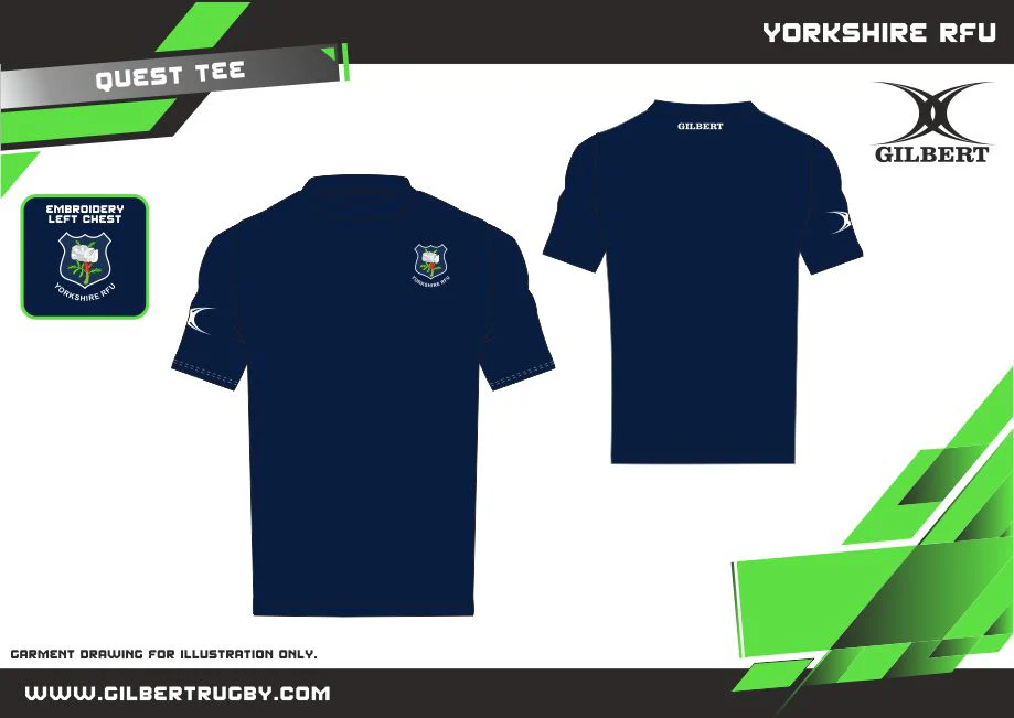 Yorkshire RFU Supporters Child's Dark Navy Quest Tee - Image 2