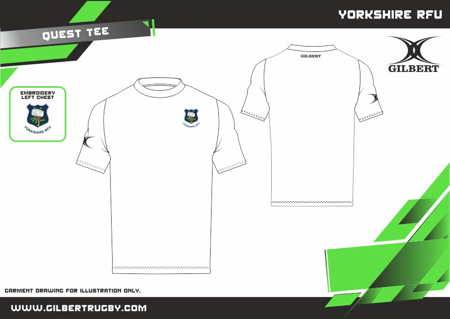 Yorkshire RFU Supporters Child's White Quest Tee White - Image 2